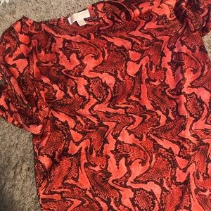 Michael Kors reptile red top size L